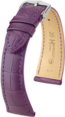 Bracelet en cuir Hirsch London 04307186-2, violet, peau d'alligator, Quick Release