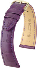 Bracelet en cuir Hirsch London 04307186-7, violet, peau d'alligator, Quick Release