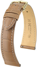 Bracelet en cuir Hirsch London 04307199-7, beige, peau d'alligator, Quick Release