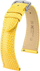 Bracelet en cuir Hirsch London L 04366072-2, jaune, peau de lézard, longueur L, Quick Release