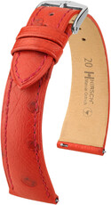 Courroie en cuir Hirsch Massai Ostrich L 04362020-2, rouge, cuir d'autruche, longueur L, Quick Release
