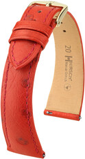 Courroie en cuir Hirsch Massai Ostrich L 04362020-7, rouge, cuir d'autruche, longueur L, Quick Release
