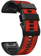 Bracelet en silicone Ricardo 26mm (pro Garmin Fenix 8/7X/6X (51mm), Tactix aj.), rouge V2, QuickFit