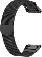 Bracelet en acier Ricardo 20mm (pro Garmin Fenix 8/7S/6S (43mm), aj.), noir V2, QuickFit