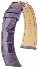 bracelet en cuir Hirsch London L 04307084-7, violet, cuir d'alligator, longueur L, Quick Release