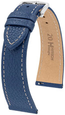 bracelet en cuir Hirsch Bologna L 01802080-2, bleu, veau, longueur L, Quick Release