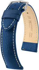 bracelet en cuir Hirsch Boston 01302180-2, bleu, cuir de veau, longueur M, Quick Release