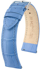 Bracelet en cuir Hirsch Duke 01028183-2, bleu, veau, Quick Release