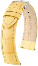 Bracelet en cuir Hirsch Duke L 01028072-2, jaune, veau, longueur L, Quick Release