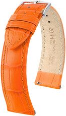 bracelet en cuir Hirsch Duke L 01028076-2, orange, cuir de veau, longueur L, Quick Release