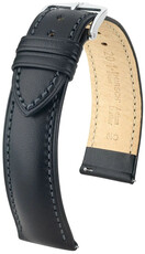 bracelet en cuir Hirsch Kent XL 01002250-2, noir, cuir de veau, longueur XL, Quick Release