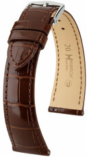Bracelet en cuir Hirsch London 04207110-2, brun, peau d'alligator, Quick Release