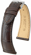 Bracelet en cuir Hirsch London 04207117-2, brun, peau d'alligator, Quick Release