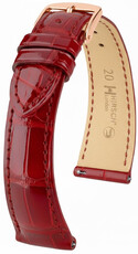 Bracelet en cuir Hirsch London 04207120-7, rouge, peau d'alligator, Quick Release