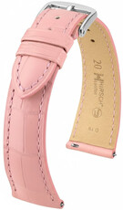 Bracelet en cuir Hirsch London 04207122-2, rose, peau d'alligator, Quick Release