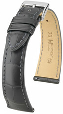Bracelet en cuir Hirsch London 04207139-2, gris, peau d'alligator, Quick Release