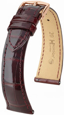 Bracelet en cuir Hirsch London 04207160-7, rouge, peau d'alligator, Quick Release