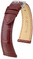 Bracelet en cuir Hirsch London 04207169-2, rouge, peau d'alligator, Quick Release
