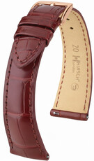 Bracelet en cuir Hirsch London 04207169-7, rouge, peau d'alligator, Quick Release