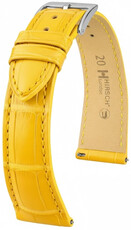 Bracelet en cuir Hirsch London 04207172-2, jaune, peau d'alligator, Quick Release