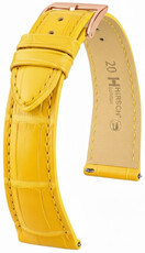 Bracelet en cuir Hirsch London 04207172-7, jaune, peau d'alligator, Quick Release