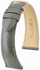 Bracelet en cuir Hirsch London 04266130-7, gris, peau de lézard, Quick Release
