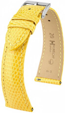 Bracelet en cuir Hirsch London 04266172-2, jaune, peau de lézard, Quick Release