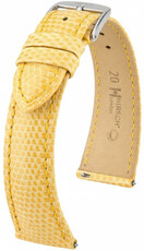 Bracelet en cuir Hirsch London 04266173-2, jaune, peau de lézard, Quick Release