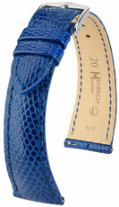 Bracelet en cuir Hirsch London 04266185-2, bleu, peau de lézard, Quick Release