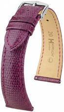 Bracelet en cuir Hirsch London 04266187-2, violet, peau de lézard, Quick Release