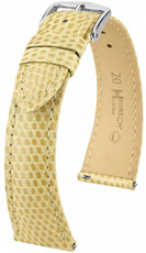Bracelet en cuir Hirsch London 04266190-2, beige, peau de lézard, Quick Release