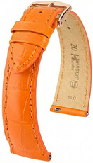 Bracelet en cuir Hirsch London L 04207076-7, orange, peau d'alligator, longueur L, Quick Release