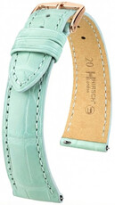 bracelet en cuir Hirsch London L 04207081-7, bleu, cuir d'alligator, longueur L, Quick Release