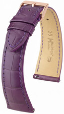 Bracelet en cuir Hirsch London L 04207086-7, violet, cuir d'alligator, longueur L, Quick Release