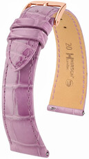bracelet en cuir Hirsch London L 04207087-7, violet, peau d'alligator, longueur L, Quick Release
