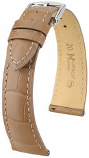 bracelet en cuir Hirsch London L 04207099-2, beige, cuir d'alligator, longueur L, Quick Release