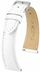 bracelet en cuir Hirsch London L 04266000-2, blanc, cuir de lézard, longueur L, Quick Release
