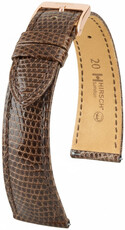 bracelet en cuir Hirsch London L 04266010-7, marron, cuir de lézard, longueur L, Quick Release