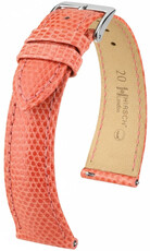 bracelet en cuir Hirsch London L 04266022-2, orange, peau de lézard, longueur L, Quick Release