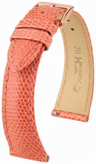 bracelet en cuir Hirsch London L 04266022-7, orange, peau de lézard, longueur L, Quick Release