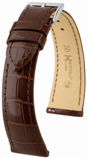 bracelet en cuir Hirsch London L 04307010-2, marron, peau d'alligator, longueur L, Quick Release