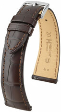 Bracelet en cuir Hirsch London L 04307017-2, marron, cuir d'alligator, longueur L, Quick Release