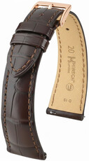 Bracelet en cuir Hirsch London L 04307017-7, marron, cuir d'alligator, longueur L, Quick Release