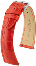 bracelet en cuir Hirsch London L 04307029-2, rouge, cuir d'alligator, longueur L, Quick Release