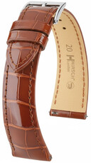 bracelet en cuir Hirsch London L 04307070-2, marron, cuir d'alligator, longueur L, Quick Release