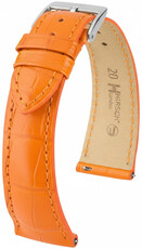 bracelet en cuir Hirsch London L 04307076-2, orange, cuir d'alligator, longueur L, Quick Release