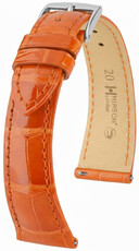 bracelet en cuir Hirsch London L 04307077-2, orange, cuir d'alligator, longueur L, Quick Release