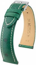 Bracelet en cuir Hirsch Massai Ostrich 04262141-2, vert, peau d'autruche, Quick Release