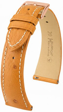 Bracelet en cuir Hirsch Massai Ostrich 04262174-7, brun, peau d'autruche, Quick Release