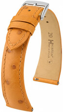 Bracelet en cuir Hirsch Massai Ostrich 04262175-2, brun, peau d'autruche, Quick Release